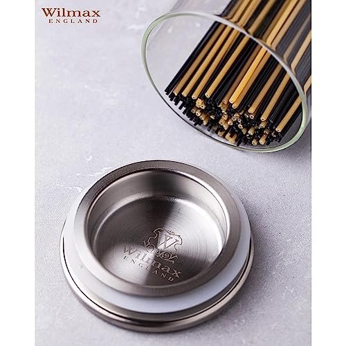 Wilmax WL-888518/A Borosilikatglas Vorratsdose mit Edelstahldeckel, 1600mL Kapazität