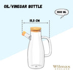Wilmax Ölflasche 1000 ml Glas mit Filter Transparent WL-888957/A