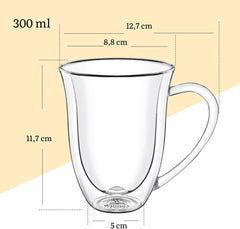 Wilmax Doppelwand-Becher, 300 ml, 4er Set, WL-888726/A4