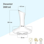 Wilmax Weinkaraffe 1500 ml mundgeblasen Kristallglas Transparent WL-888332/1C