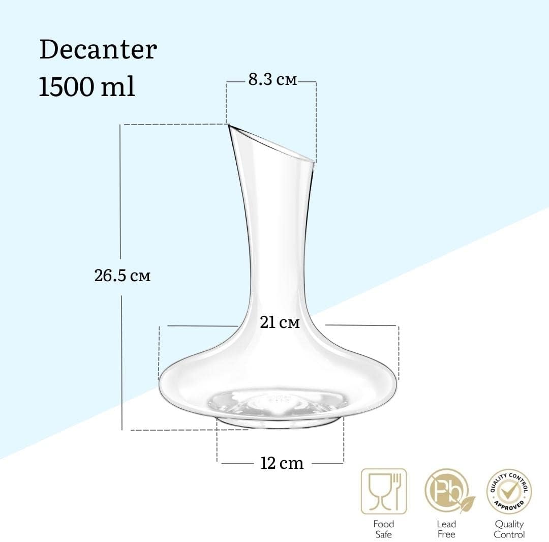 Wilmax Weinkaraffe 1500 ml mundgeblasen Kristallglas Transparent WL-888332/1C