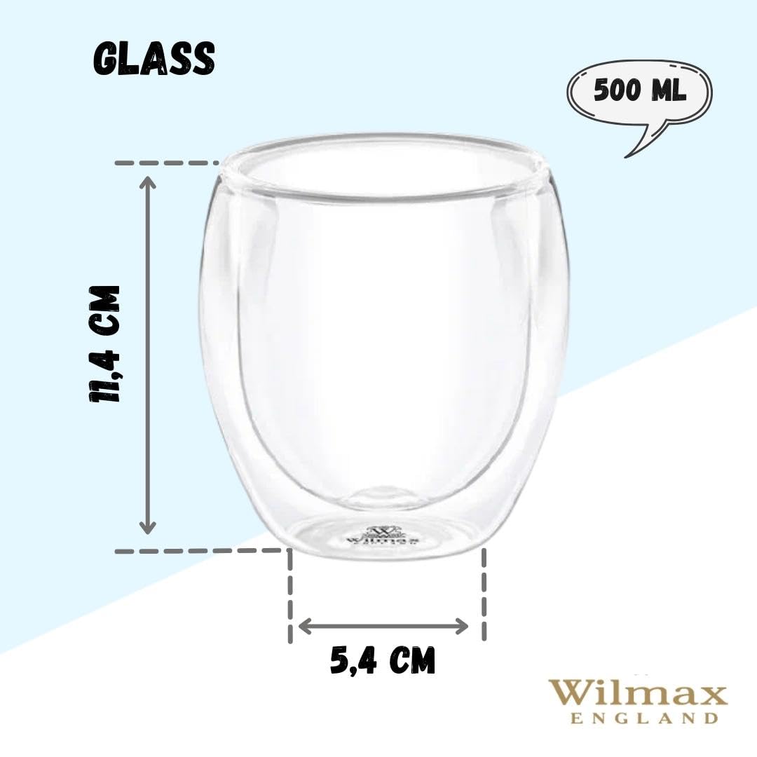 Wilmax WL-888764/A Doppelwandiges Glas, 500mL Kapazität