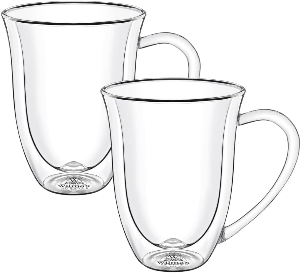 Wilmax Doppelwandige Tasse 300 ml Borosilikatglas 2er Set WL-888726/A2