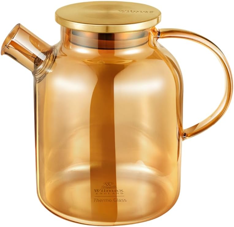 TEA POT WITH GOLD STAINLESS STEEL LID 1600 ML