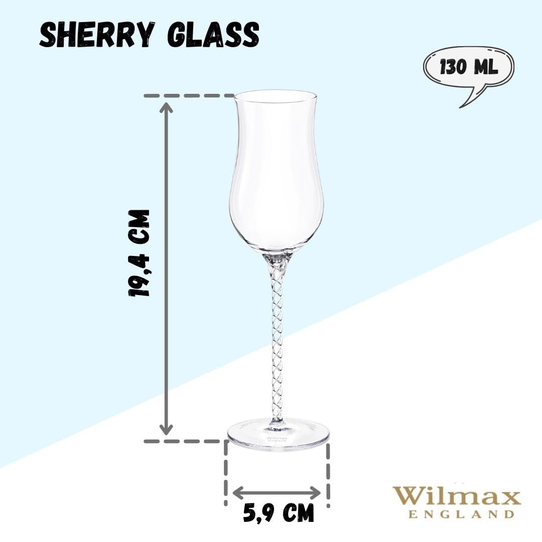 Wilmax WL-888110/2C Sherry-Glas, 130mL Kapazität, 2 Stück