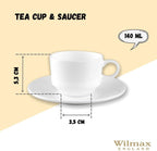 Wilmax Kaffeetassen mit Untertassen 6er Set 140 ml WL-993039/6C
