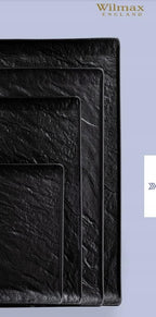 Wilmax Quadratische Platte SlateStone Schwarz 27 x 27 cm Porzellan WL-661107/A