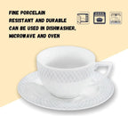 Wilmax Tasse mit Untertasse 240 ml Weiß Porzellan 6er Set WL-880105/6C