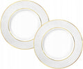 Wilmax Teller 18 cm 2er-Set Weiß mit Goldrand aus Porzellan