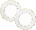 Wilmax Teller 18 cm 2er-Set Weiß mit Goldrand aus Porzellan