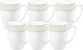 Wilmax Becher 320 ml Weiß Goldrand Porzellan 6er Set WL-880102431/A6