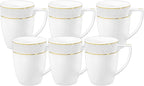 Wilmax Becher 320 ml Weiß Goldrand Porzellan 6er Set WL-880102431/A6