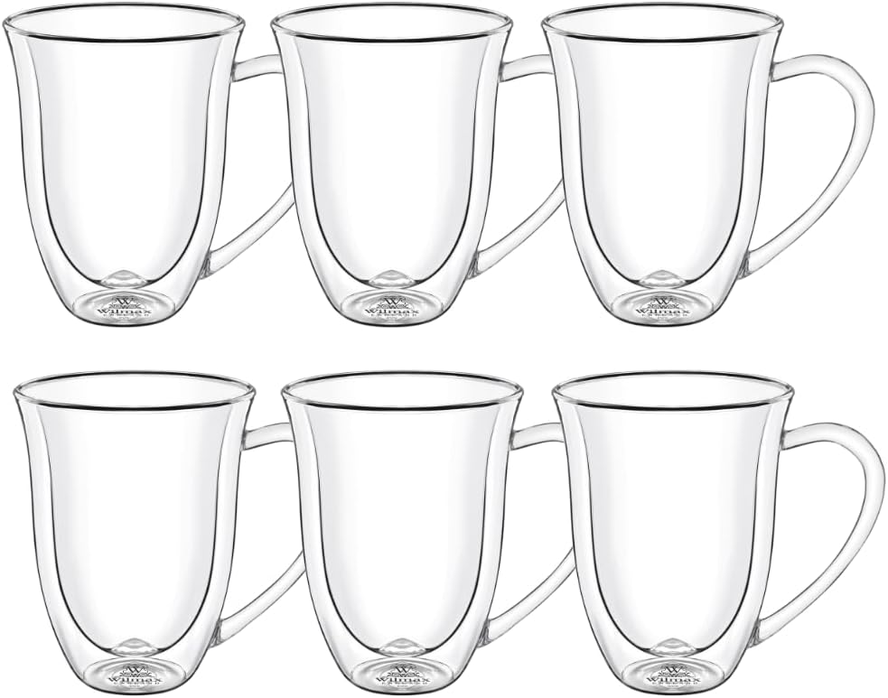 Wilmax Doppelwandiger Becher 250 ml Borosilikatglas 6er Set WL-888725/A6