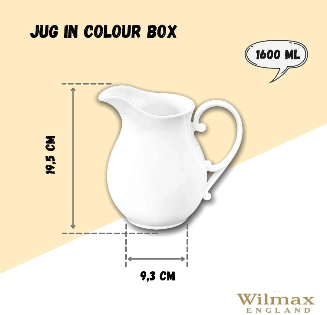 Wilmax WL-995037/1C Porzellan Krug, Weiss, 1600mL Kapazität