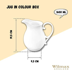 Wilmax WL-995037/1C Porzellan Krug, Weiss, 1600mL Kapazität