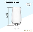 Wilmax Karaffe (1000ml) mit 6 Gläsern(540ml) Kristallglas Set WL-888370/1C-888022/A6
