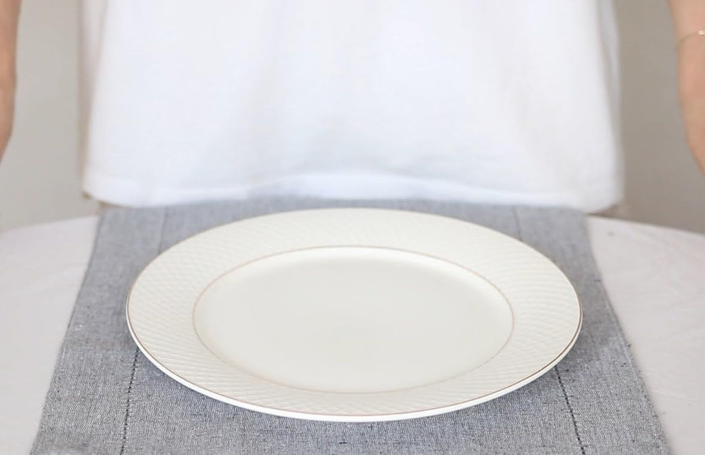 Wilmax Speiseteller 28 cm Weiß Goldrand Porzellan 6er Set WL-880102106/A6