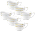Wilmax Becher 500 ml Weiß Goldrand Porzellan 6er Set WL-880102409/A6