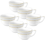 Wilmax Becher 500 ml Weiß Goldrand Porzellan 6er Set WL-880102409/A6