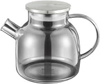 Wilmax Teekanne 1200 ml Glas mit Edelstahldeckel WL-888826002/A