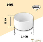 Wilmax Schale 23 cm 3630 ml Weiß aus Porzellan