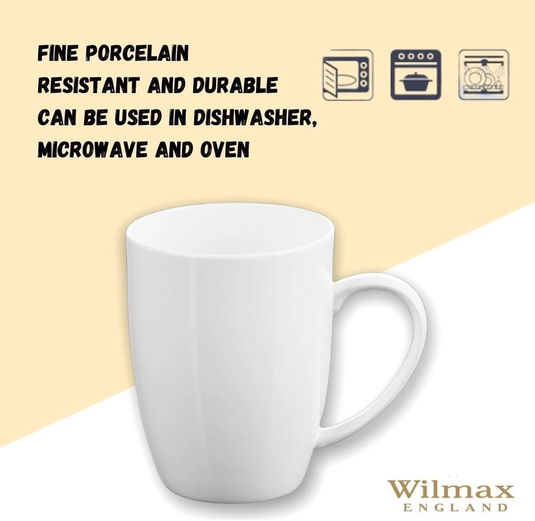 Wilmax Tassen 460 ml Weiß Porzellan 4er Set WL-993018/A4
