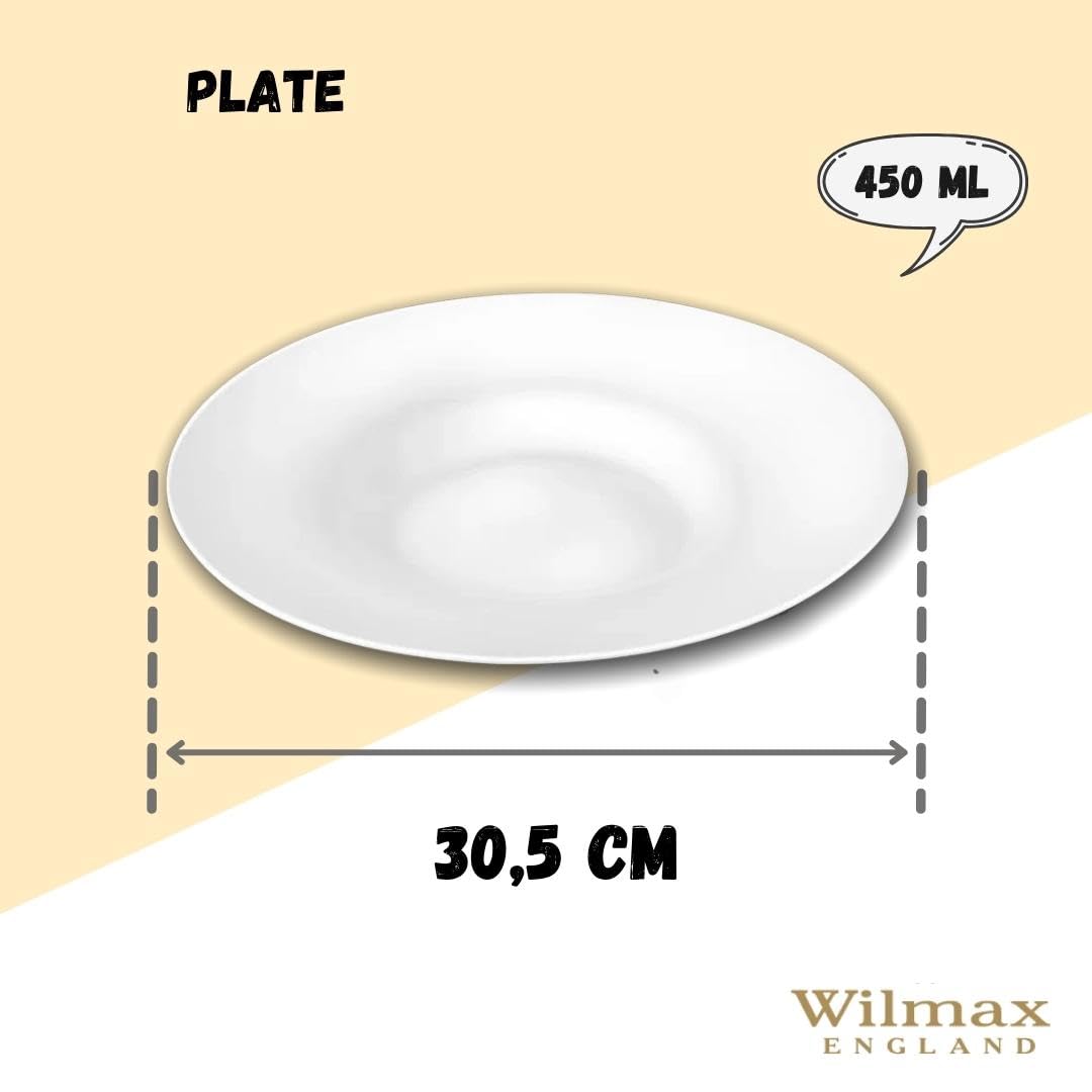 Wilmax WL-991274/A Porzellan Tiefe Teller, Weiss, 30.5cm Durchmesser