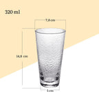 Wilmax Gehämmertes Glas 320 ml 6er-Set Transparent aus Borosilikatglas
