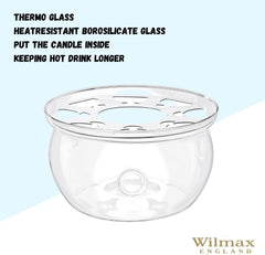 Wilmax Warming Stand aus hitzebeständigem Glas für Teekannen und Kaffeekannen WL-888903/A