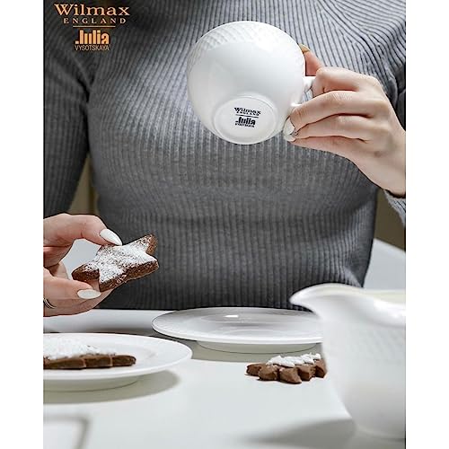 Wilmax WL-880106/AB Porzellan Cappuccino-Tasse und Untertassen-Set, Weiss, 170mL Kapazität