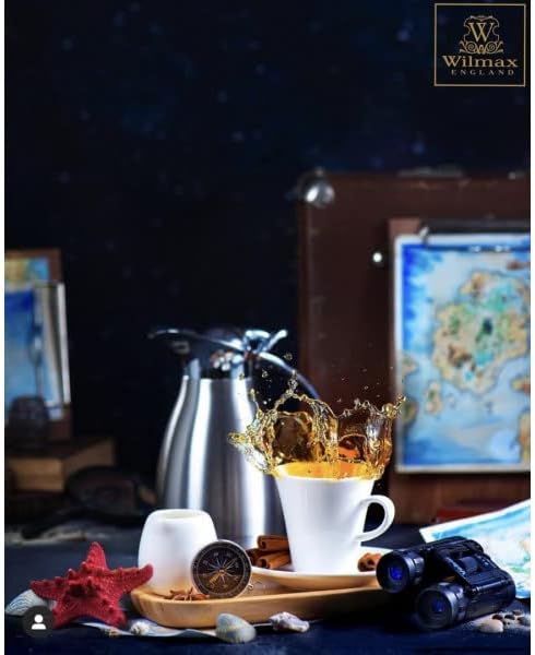 Wilmax Kaffeetassen mit Untertassen 160 ml 2er-Set Weiß aus Porzellan