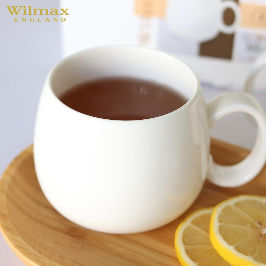 Wilmax Tasse 400 ml 2er-Set Weiß aus Porzellan