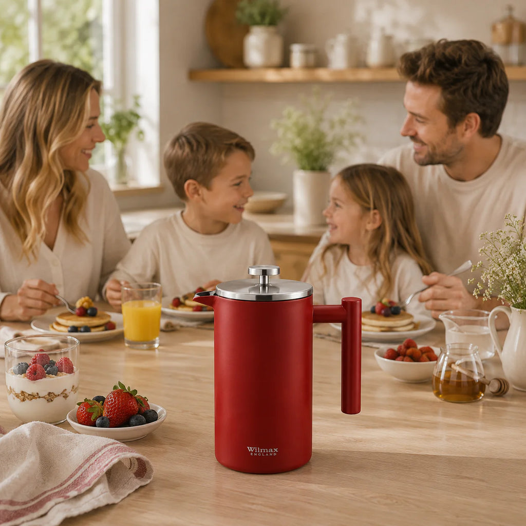 Wilmax French Press 1000 ml aus Edelstahl