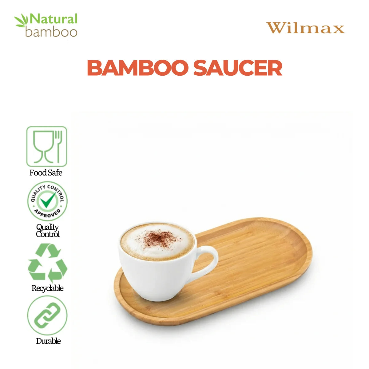 Wilmax Unterteller 30,5 × 15 cm Natur aus Bambus
