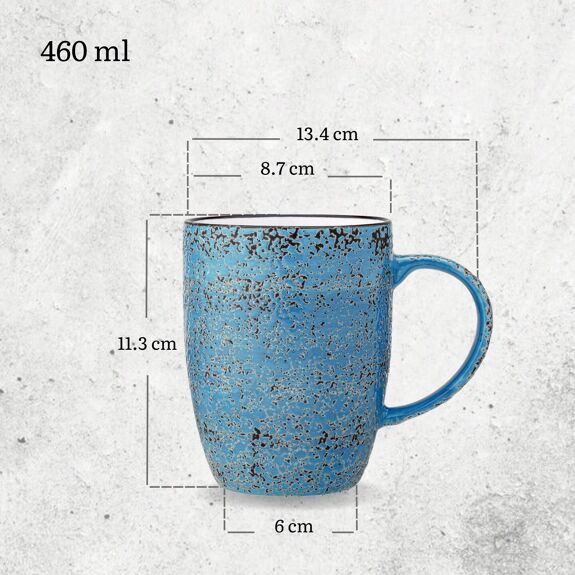 Wilmax Becher 460 ml Blau aus Porzellan