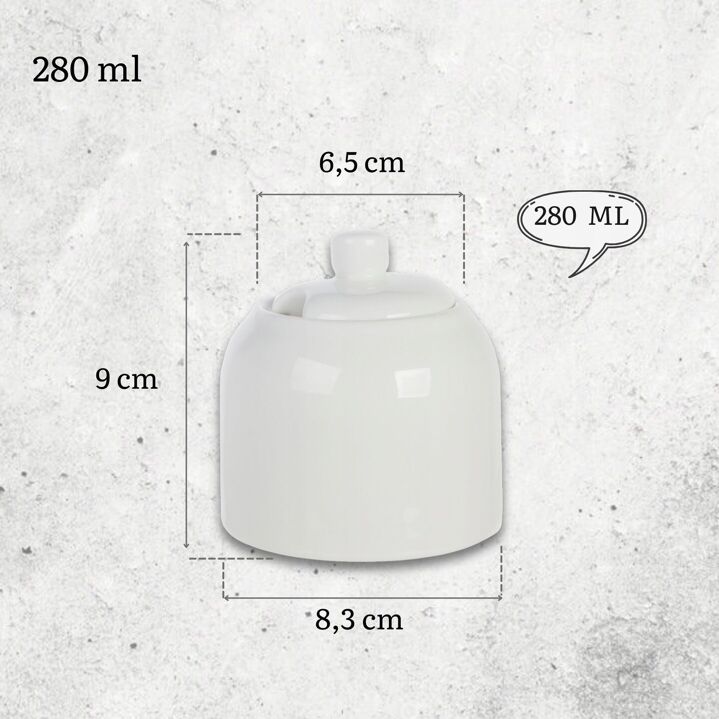 Wilmax Zuckerdose 280 ml Weiß Porzellan WL-995017/1C