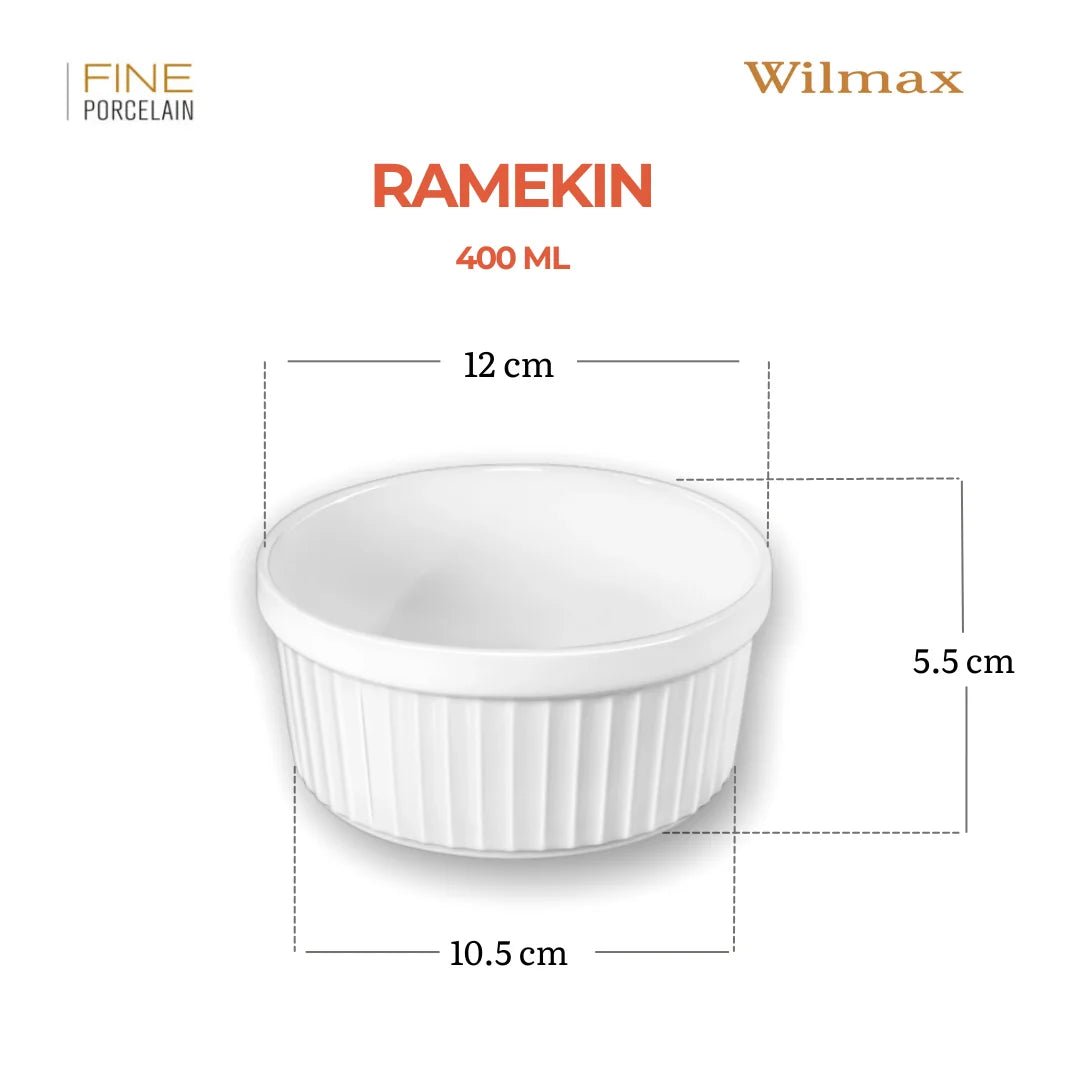 Wilmax Ramekin 400 ml Weiß aus Porzellan