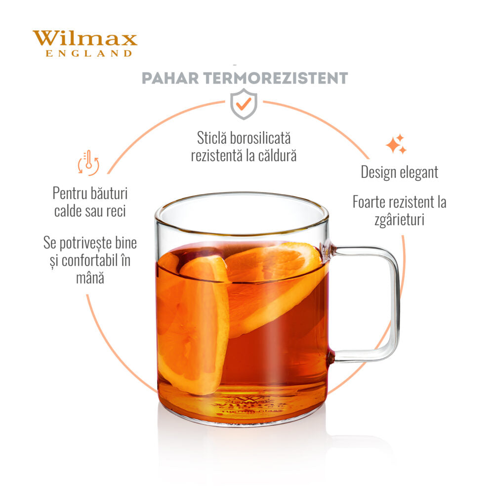 Wilmax Glastasse 500 ml Borosilikatglas Transparent WL-888608/A