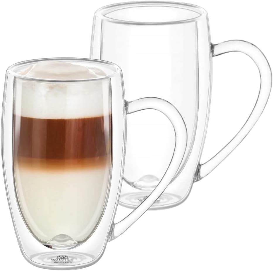Wilmax Doppelwandiger Thermobecher 500 ml 2er-Set Transparent