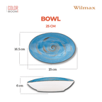 Wilmax Schale oval 25 cm Blau Porzellan WL-669640/A