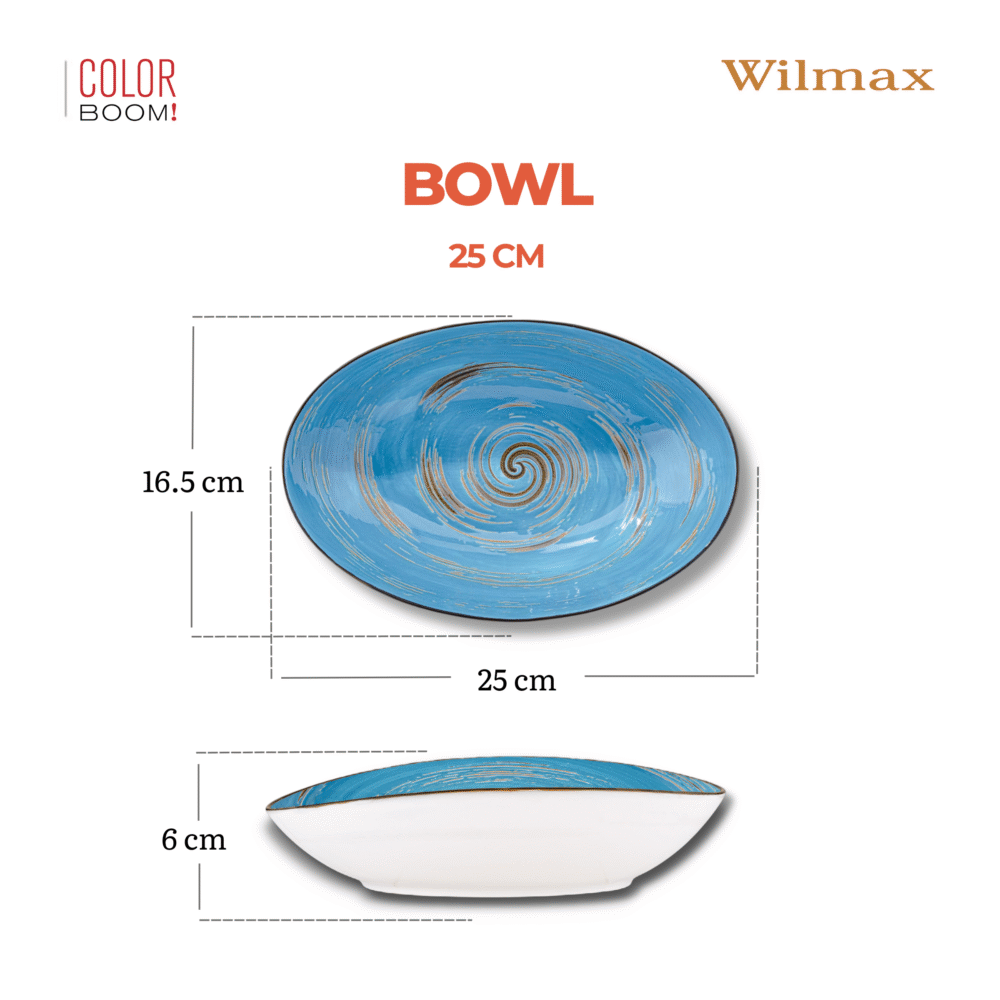 Wilmax Schale oval 25 cm Blau Porzellan WL-669640/A
