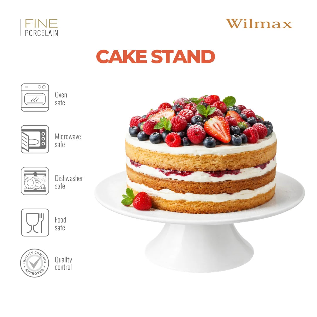 Wilmax Tortenständer 30 cm Weiß aus Porzellan