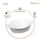 Wilmax Ovale Backform 22 cm Weiß aus Porzellan