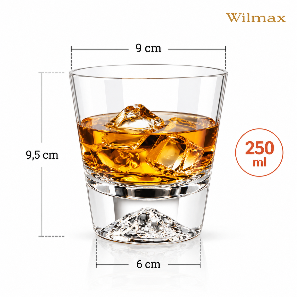 Wilmax Whiskyglas 250 ml 2er-Set Transparent aus Wilmax Crystalline-Serie