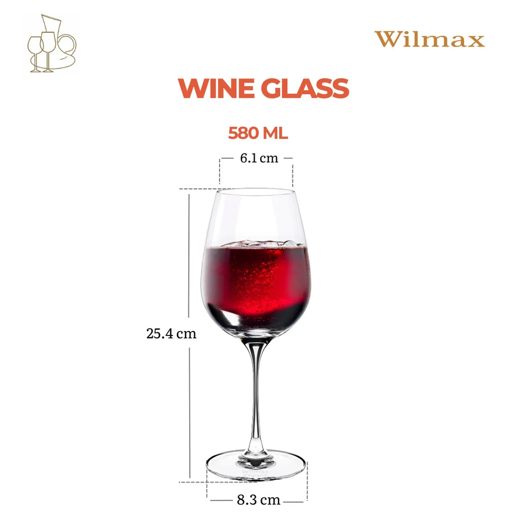 Wilmax Weinglas 580 ml 2er-Set Transparent aus Wilmax Crystalline-Serie
