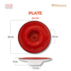 Wilmax Tiefer Teller Ø 24 cm 200 ml Rot aus Porzellan