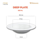 Wilmax Tiefer Teller 25,5 cm 600 ml Weiß aus Porzellan