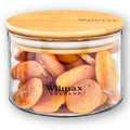 Wilmax Vorratsglas 400 ml mit Bambusdeckel Transparent