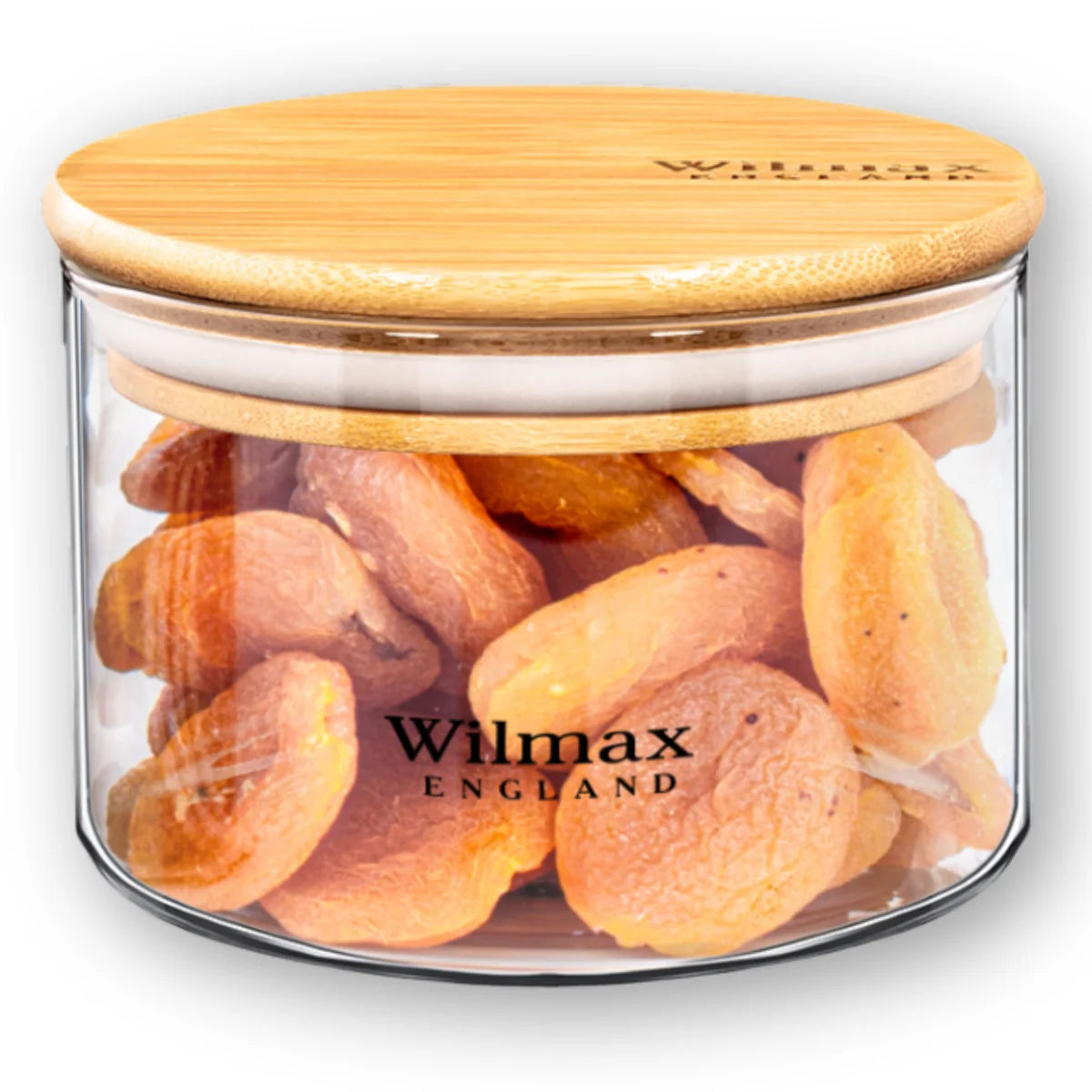 Wilmax Vorratsglas 400 ml mit Bambusdeckel Transparent