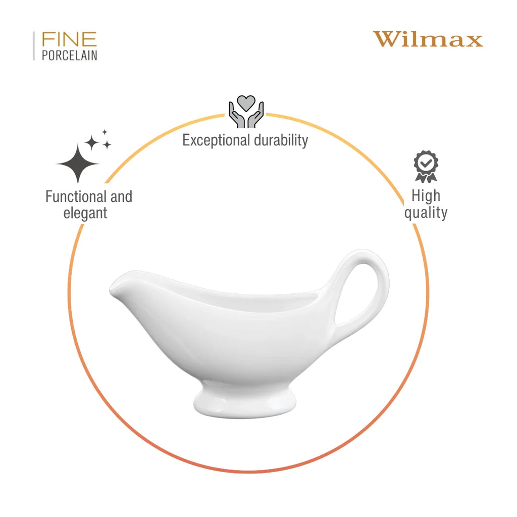 Wilmax Sauciere 75 ml Weiß aus Porzellan